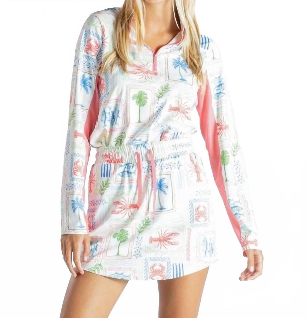 NEW SIMPLY SOUTHERN sea time active pull over sweatshirt in white